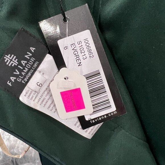 NWT Faviana Emerald Green Strapless Formal Gown $395 - Picture 14 of 14